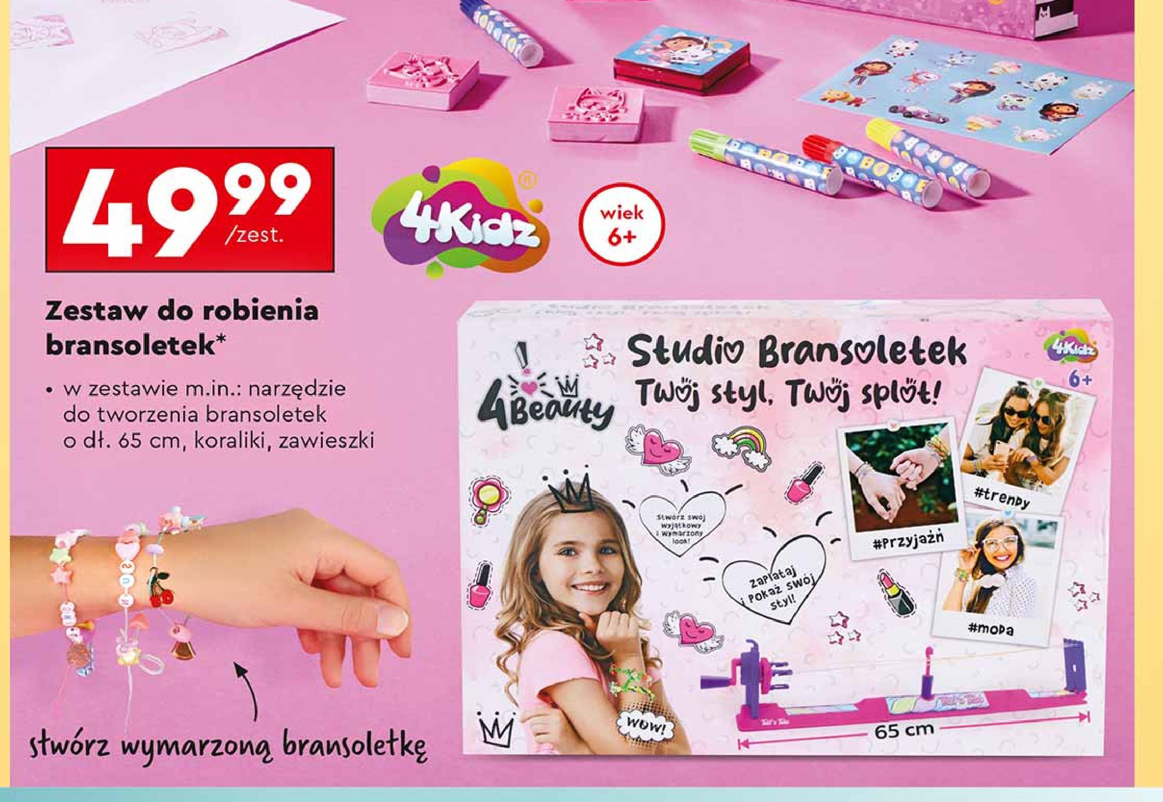 Zestaw do robienia bransoletek 4kidz promocja w Biedronka