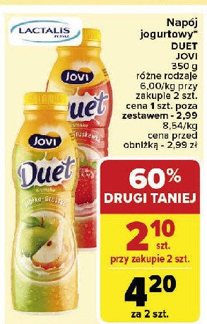Jogurt truskawka-kiwi Jovi duet promocja w Carrefour Market