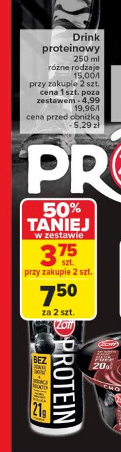 Napój proteinowy waniliowy Zott protein promocja w Carrefour