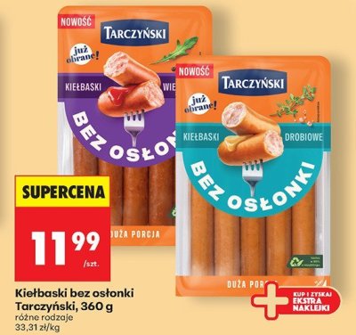 Kiełbaski bez osłonki różne rodzaje promocja w Biedronka