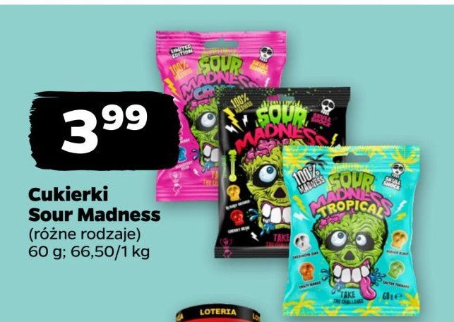 Cukierki sour madness tropical Argo promocja