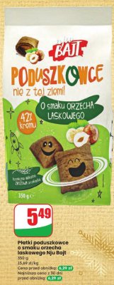 Płatki poduszkowe o smaku orzecha laskowego Nju Bajt promocja w Dino
