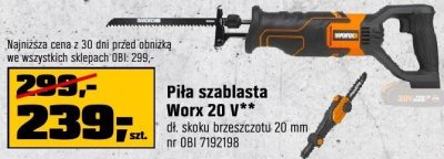 Piła szablasta Worx 20 V promocja w OBI