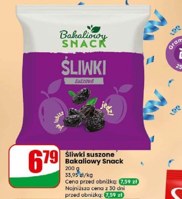 Śliwki suszone Bakaliowy Snack promocja w Dino