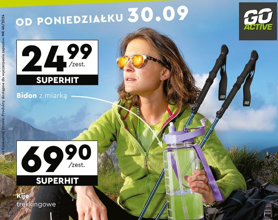 Kije trekkingowe Go active promocja w Biedronka