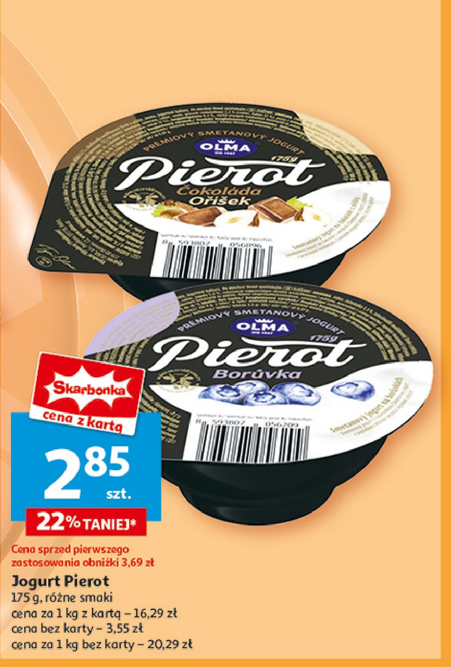 Jogurt pierot czekolada-orzech Olma pierot promocja w Auchan