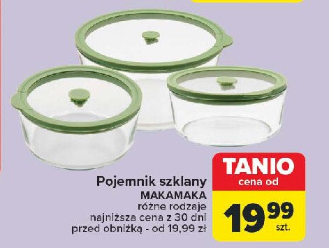 Pojemnik szklany okrągły MAKAMAKA promocja w Carrefour