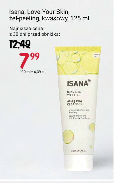 Płyn do mycia twarzy peeling i maseczka 3w1 Isana young promocja