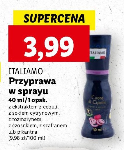 Przyprawa w sprayu z rozmarynem Italiamo promocja