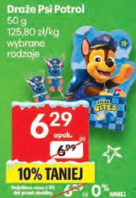 Draże Psi Patrol 56g wybrane rodzaje promocja w Delikatesy Centrum
