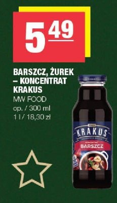 Barszcz, żurek - koncentrat Krakus MW Food promocja w SPAR