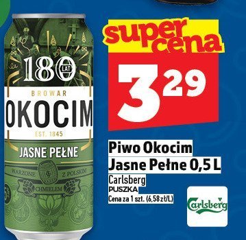 Piwo Okocim Jasne Pełne 0,5 L promocja w TOPAZ