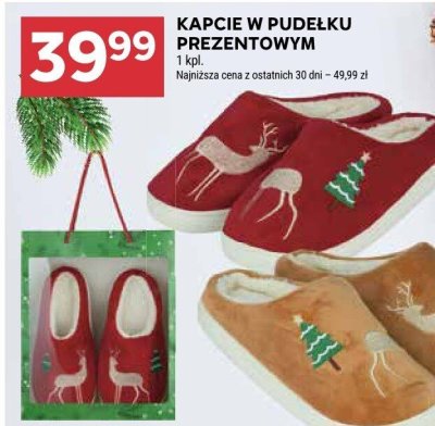 Kapcie w pudełku prezentowym promocja w Stokrotka