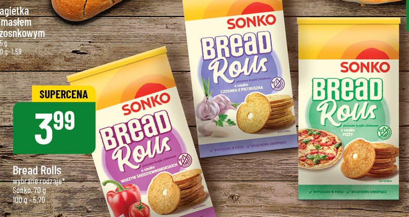 Pieczone krążki cebulowe o smaku czosnku z pietruszką Sonko bread rolls promocja