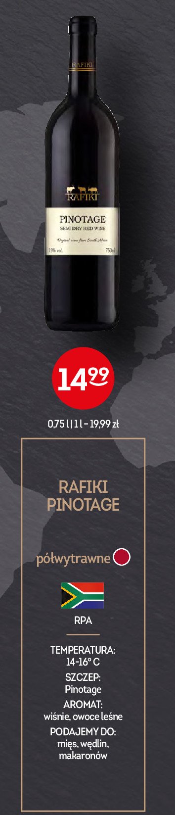 Wino Rafiki pinotage promocja