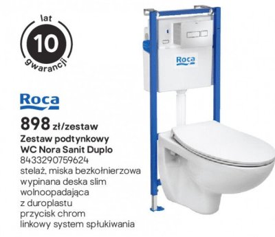 Zestaw podtynkowy WC Nora Sanit Duplo promocja w Castorama