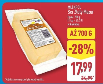 Ser Złoty Mazur promocja w Aldi