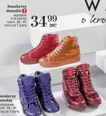 Sneakersy damskie wysokie ala zamsz 36-41 promocja