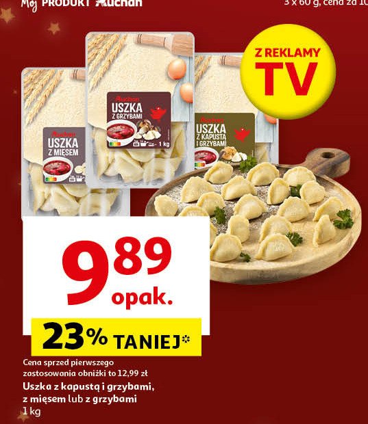 Uszka z grzybami Auchan różnorodne (logo czerwone) promocja w Auchan