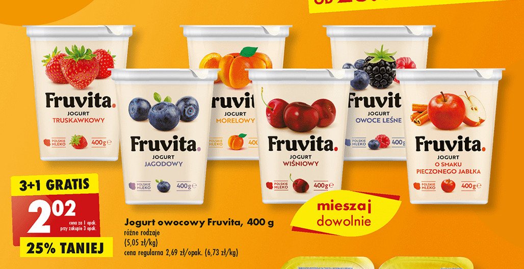 Jogurt owoce leśne Fruvita promocja