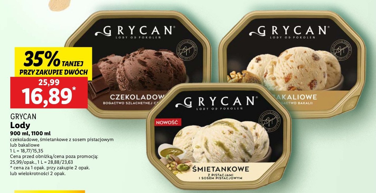 Lody bakaliowe Grycan promocja w Auchan