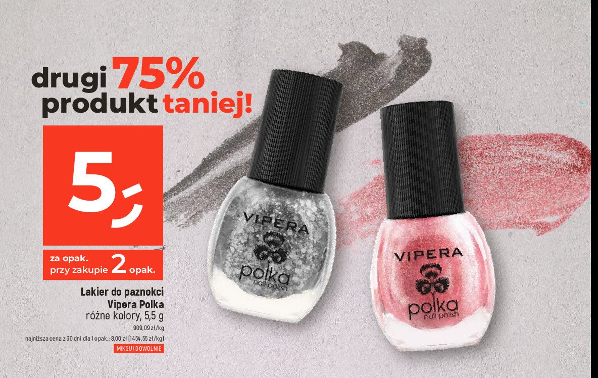 Lakier do paznokci szary Vipera polka promocja
