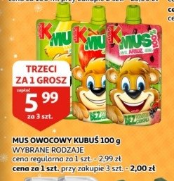 Mus jabłko-arbuz-aronia Kubuś mus 100% promocja