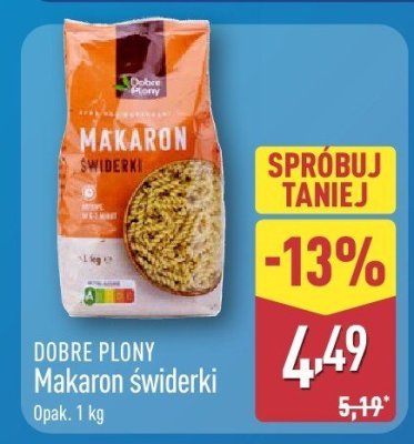 Makaron świderki Dobre Płony promocja w Aldi