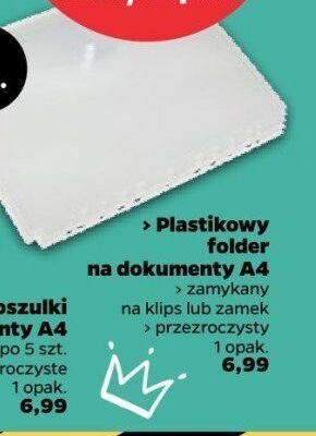 Plastikowy folder na dokumenty A4 promocja w Netto