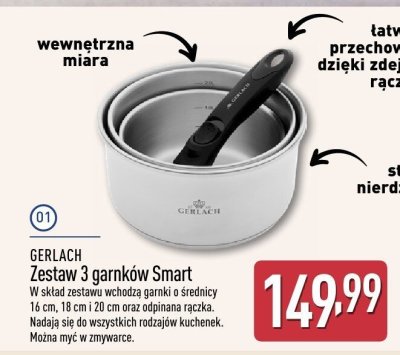 Zestaw 3 garnków Smart promocja w Aldi
