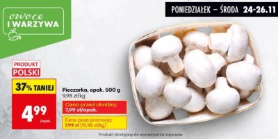 Pieczarka, opak. 500 g promocja w Biedronka