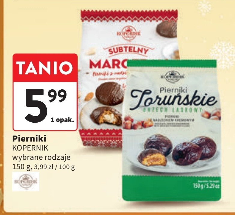 Pierniki subtelny marcepan Kopernik promocja w Intermarche