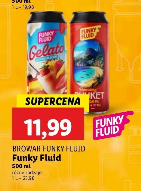 Piwo strawberry pina colada FUNKY FLUID promocja w Lidl