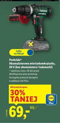 Akumulatorowa wiertarko-wkrętarka 20 V  promocja w Lidl