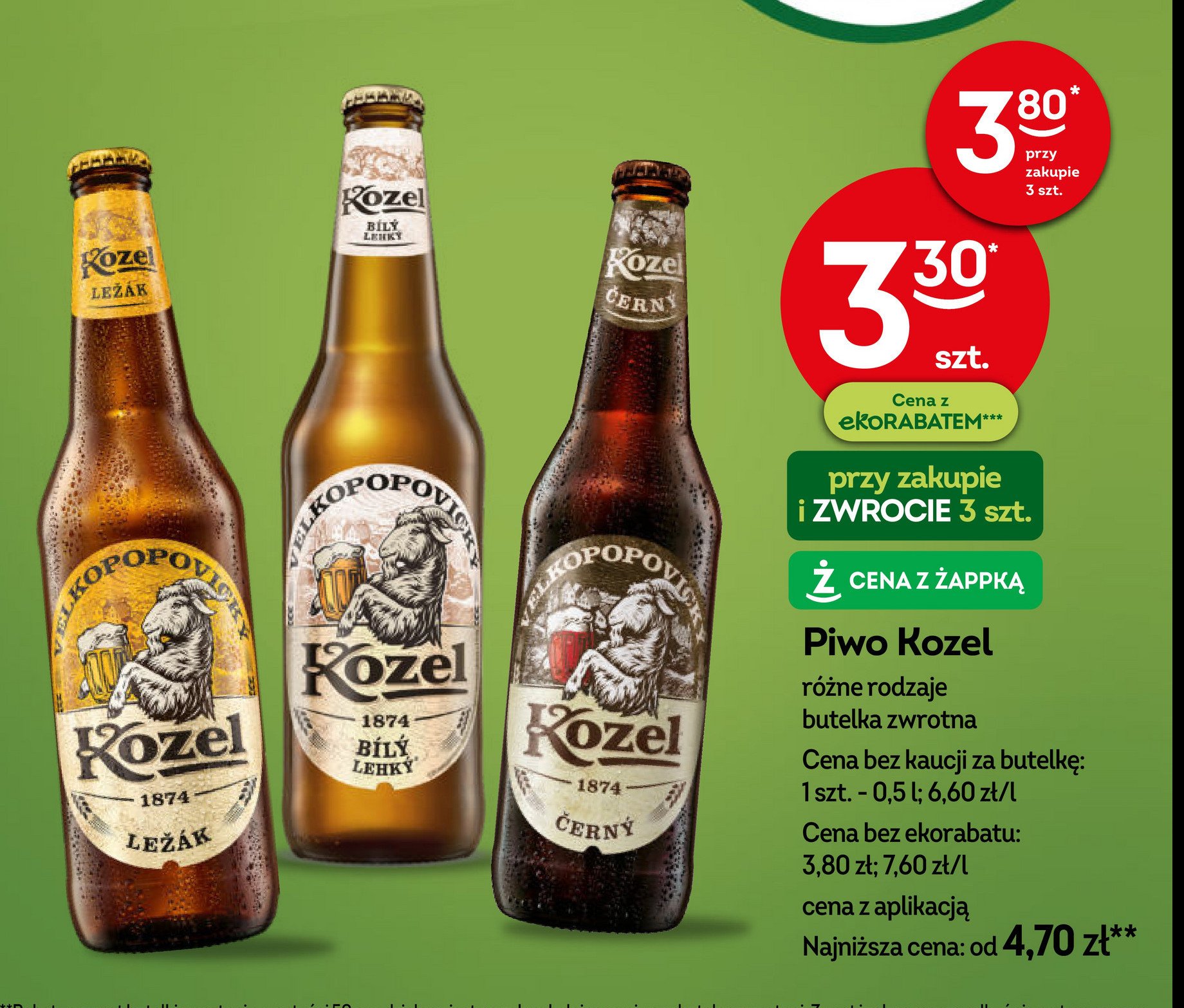 Piwo Kozel lezak promocja w Żabka