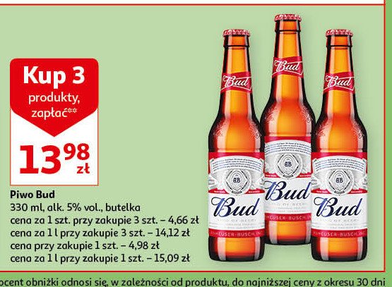 Piwo Bud promocja w Auchan