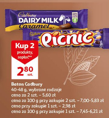 Baton caramel Cadbury dairy milk promocja