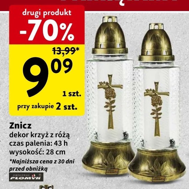 Znicz krzyż z różą 43h PŁOMYK promocja