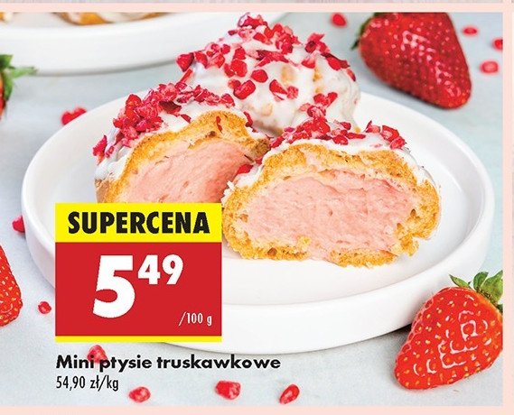 Mini ptysie truskawkowe promocja w Biedronka