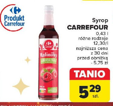 Syrop malinowy Carrefour classic promocja w Carrefour Market