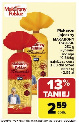 Makaron kluseczki babuni 5-jajeczny Makarony polskie promocja