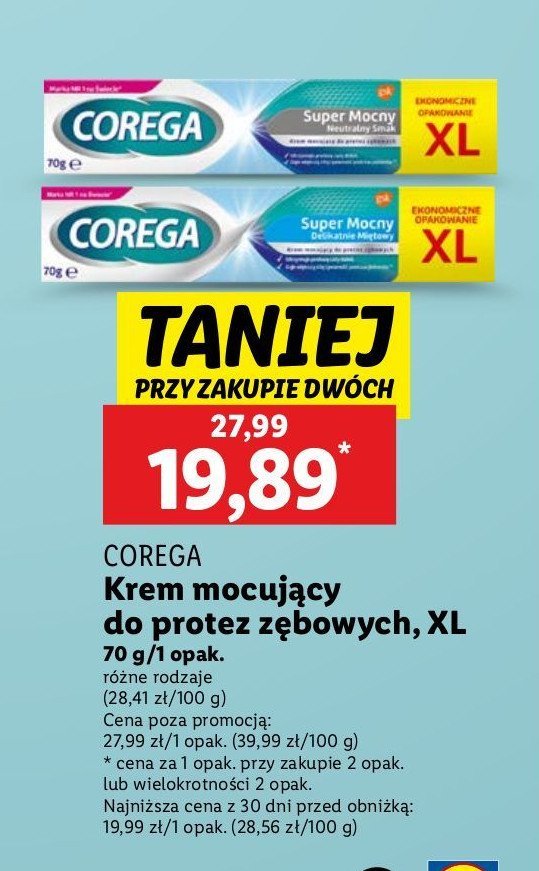 Krem mocujący do protez delikatnie miętowy Corega super mocny promocja