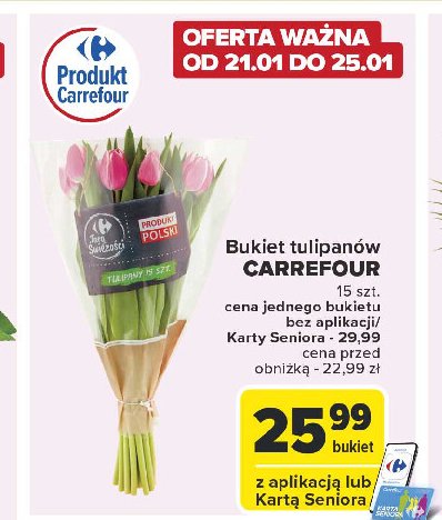 Bukiet tulipanow Carrefour promocja w Carrefour