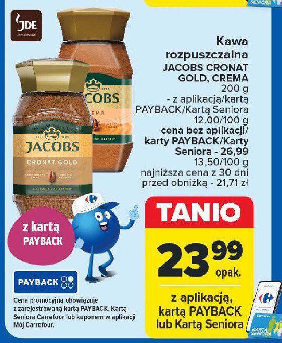 Kawa Jacobs Cronat Gold promocja w Carrefour Market