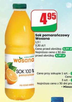 Sok pomarańczowy Wosana promocja w Dino