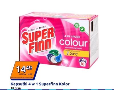Kapsułki 4 w 1 Superfinn Kolor 18 prań promocja w Action