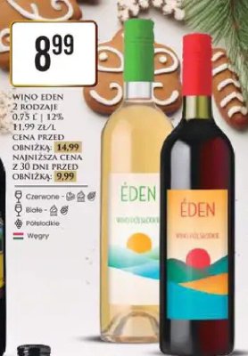 Wino Eden 2 rodzaje promocja w Dino