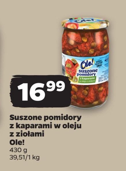 Pomiodry suszone w oleju z ziołami Ole! promocja