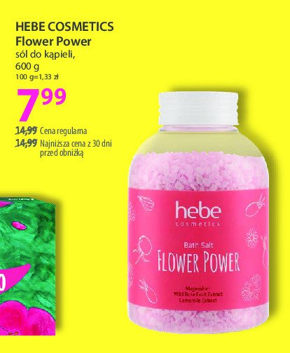 Sól do kąpieli flower power Hebe cosmetics promocja w Hebe