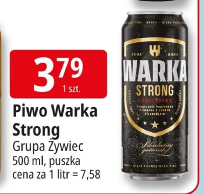 Piwo Warka Strong Grupa Żywiec 500ml promocja w Leclerc